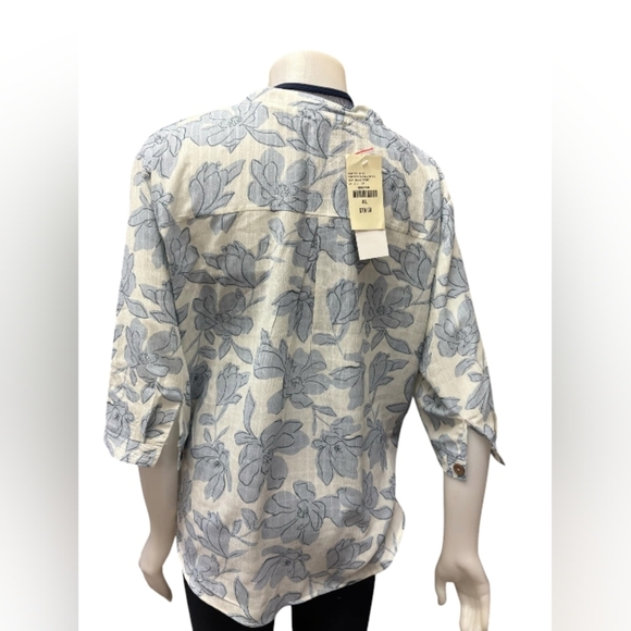 Papillon NWT 3/4 Sleeve Blue Floral Blouse Size XL - Picture 4 of 9